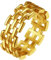 FindChic Herren Ring Edelstahl Hip Hop Punk Fingerring Damen Biker Partnerring Männerringe 7,5 mm breit Vergoldet 13