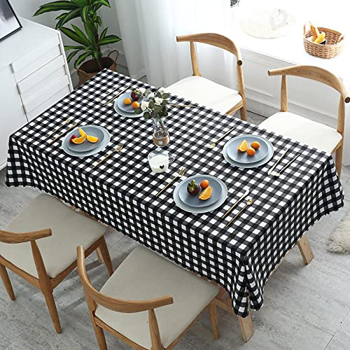 XQSSB Wachstuchtischdecke Wachstuch PVC Verschleißfestigkeit Wachstischdecke Tischdecke Abwaschbar Schwarz Weiß 80 × 120cm