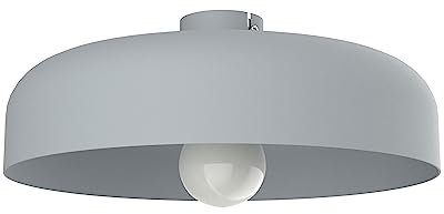 L+ Deckenleuchte, aus Metall, Kuppelform, Durchmesser 40 cm, Farbe Grau, matt