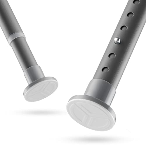 MEISENBERG Gardinenstange ohne Bohren 210-260cm, Ø25mm, Grau belastbare Klemmstange zum Ausziehen - Vorhangstange, Teleskopstange - für ihre Gardinen, Trennwand und Balkon