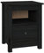 vidaXL Nachttisch 1 Schublade 1 Fach Nachtschrank Nachtkonsole Nachtkommode Schlafzimmer Schrank Kommode Schwarz 40x35x49cm Massivholz Kiefer