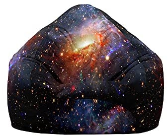 Treer Sitzsack ohne Füllung für Kinder & Erwachsene, 3D-Sternenhimmeldruck Lazy Bean Bag Sitzsäcke Sitzsackbezug, Spielzeug Aufbewahrung Sitzkissen mit Reißverschlus (80x90cm,Galaxis)