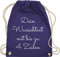Turnbeutel Rucksack - Aufdruck selbst gestalten - Wunschtext I Geschenk personalisiert - Unisize - Lila - stoffbeutel kindergarten beutel wechselkleidung personalisierte bedrucken sportbeutel