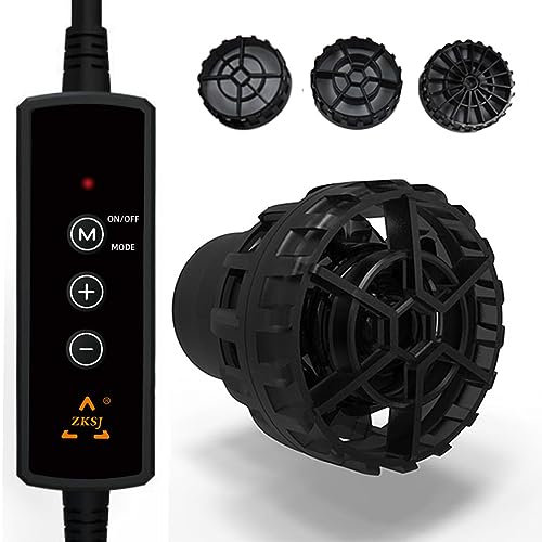 ZKSJ Mini Aquarium Wavemaker 790GPH (3000L/H) Water Circulation Pump, 9W DC 12V with Magnetic DC Power Head, for saltwater tanks up to 18 inches and 10 15 20 gallons