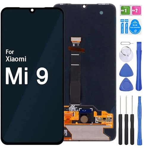 iYAiYO Pantalla OLED Digitalizador Pantalla Táctil Reemplazo Compatible con Xiaomi Mi 9 M1902F1G Pantalla Completa con Herramientas-Negro