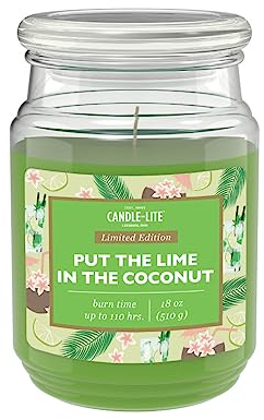 Candle-Lite Duftkerze im Glas mit Deckel | Put The Lime in The Coconut | Duftkerze Kokos Limette | Kerzen lange Brenndauer (bis 110h) | Kerzen Grün | Duftkerze Groß (510g)