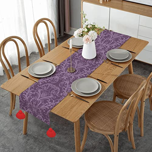Lila Weihnachtstischläufer, rechteckige Tischdecke für Abendessen, Weihnachten, Geburtstag, Party, Tischdekoration, 36 cm x 152 cm