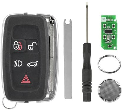 433MHz Car Smart Remote Control Key for Land Rover Big Truck 5 Button Smart Key with Screwdriver and Key Ring with Blade KOBJTF10A