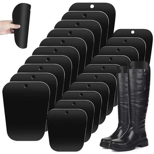 GZhaizhuan 20 Piezas Soporte Botas Altas, Insertos de Formas de Botas Reutilizable de 8/12 Pulgadas, Moldeador de Botas Para Mujeres y Hombres, Negro