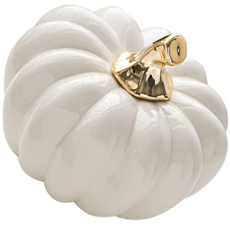 BESPORTBLE Nordischer Keramikkürbis Künstliches Gemüse Kürbisdekorationen Aus Keramik Realistischer Kürbis Mini-kürbisskulptur Thanksgiving Kürbis Figur Haushaltsprodukte Schreibtisch Weiß