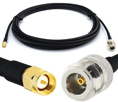 RANGEFUL SMA Mâle vers N Femelle 2m RG58 Cable Coaxial — Câble d'extension exterieur à faible perte rallonge etanche — pour Routeur WIFI Radio Antenne LTE GSM Amplificateur 4G 5G 6G LTE Hotspot
