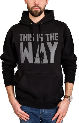 Elbenwald Star Wars Hoodie mit This is The Way Motiv Print für Herren Damen Unisex Baumwolle Schwarz - XL