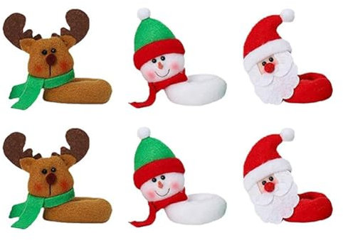 Closer 6Pcs Santa- - Drink Markers Set Kit for Christmas Holiday Wine Glass