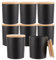YAYODS 8 Stück Glas Kerzengläser Schwarz - 300 ml Kerzenbehälter mit Bambusdecke - Kerzenglas Schwarz Rund - Kerzen Gläser - Gläser für Kerzen, Kerzenherstellung, Aromatherapie, Düfte, Tupfer