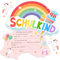 BOYATONG Einladung Einschulung Mädchen, 12 Stück Einladungskarten Einschulung, Schulanfang Deko Regenbogen-Motive Mädchen, Ideal für die Einschulungsfeier Perfekte Art, Freunde & Familie Einzuladen