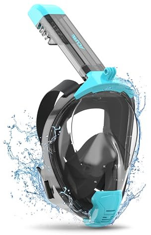 ACURE Full Face Snorkel Mask for Adult, SN04 Snorkeling Mask with Detachable Camera Mount, Dual Anti-Fog Design & Upgraded Breathing System & Anti-leak & 180° Wide View for Adults Youth