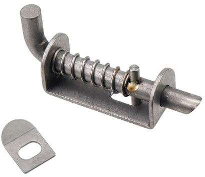 Mewutal 1pcs Spring Loaded Gate Latch Pin Stainless Steel Barrel Bolt Latch 3 Inch Door Latch Pin Heavy Duty Welded Spring Lock for Trailers Garden Farm Sheds