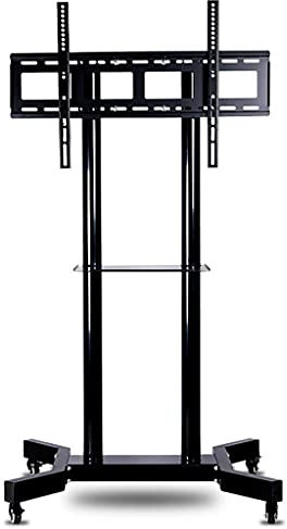 Support TV, Support de Moniteur Mural 32-70 Pouces Support de Plancher TV Noir, Support d'affichage de poulie Verticale en Fer forgé