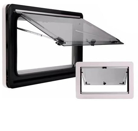 NIKSHI Caravan Seitenfenster, Wohnwagen Fenster, Push Fenster mit Fliegengitter, Ausstellfenster für RV Wohnwagen Fahrzeugen, Wohnwagen, Wohnmobile, Camper,500mm×300mm