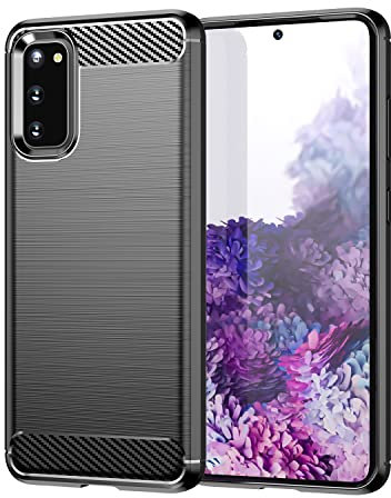 owlhold für Samsung Galaxy S20 5G Hülle, Karbonfaser Design Handyhülle Dünne Weiche TPU Silikon Material Schutzhülle stoßfeste Case Kratzfeste Cover für Samsung Galaxy S20 5G (Schwarz)