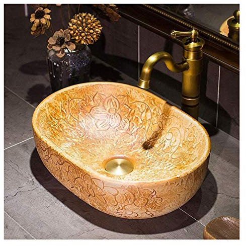 SnamicE Aufsatzwaschbecken mit Wasserhahn und Abfluss, 13 x 10,2 Zoll, Keramik-Aufsatzwaschbecken, rechteckiges Aufsatzwaschbecken, Badezimmer-Toilettenbecken, Garderoben-WC-Wasc,