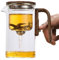 Enchanti Tea Pot, Enchantipot Magic Tea Po, Water Separation Glass Teapot With Wooden Handle, Press Control Magic Tea Pot, Enchantipot Magic Pot