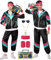 FOVER 80er Jahre Outfit Herren Damen 80er 90er Kostüm Trainingsanzug Pop Art Retro Stil Zubehör set mit 80er Aufblasbares Radio Sonnenbrille Halskette Schweißband Mottoparty Schwarz FR015XLA