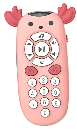 Vaguelly 1 PC Téléphone Musical pour Enfants Télécommande Jouet Dessin Animé Téléphone Portable Enfant Téléphone Éducatif Dessin Animé Téléphone Rose Composant Électronique