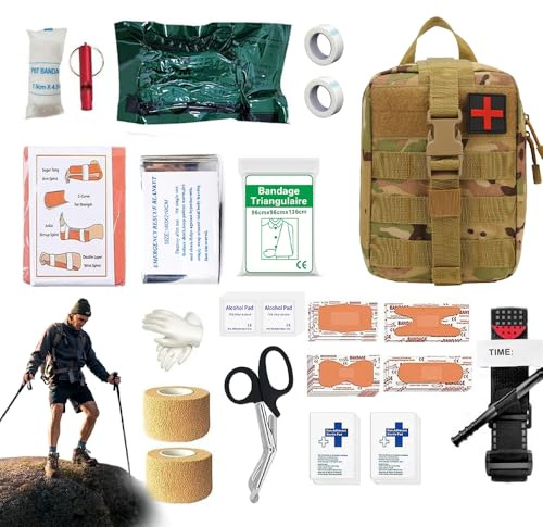 Mineup 54 PCS First Aid Kit, Emergency Trauma Kit First Aid Bag, Jumbo Trauma Bag, First Aid Molle Pouch for Home & Workplace Includes Bandages, Tourniquet & Essentials for Everyday Situations