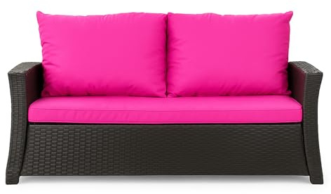 Setgarden® Bankauflage - Outdoor sitzkissen für Gartenbank für polyrattan- Polster Auflage Outdoor - Bankpolster Auflage für Hollywoodschaukel Rattan Sitzbank (Rosa, 110x60x50cm)