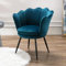 Ya-Home Fauteuils avec Pied Doré pour Salon et Chambre Fauteuil de Salon Moderne Fauteuil Coiffeuse Confortable, Velours, Teal