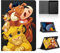 nurkorki Cartoon Tablet Cover per Lenovo Tab M10 FHD Plus 10,3 TB-X606F/TB-X606X,Cute Anime Lion Leone Modello Custodia Stand PU Flip Cover Sottile e Leggera Soft TPU Nero Silicone Case,Animal