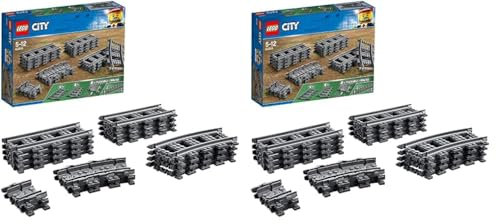 LEGO 60205 City Pack de Rails, Ensemble d'Accessoires d'Extension City Train (Lot de 2)