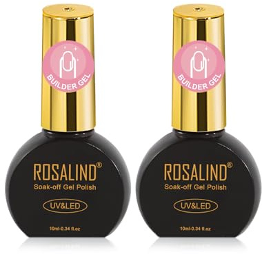ROSALIND Aufbaugel für Gelnägel 2 Stück Builder Nail Gel für UV Nagellack | 10ml Große Kapazität Nagelgel UV Aufbaugel zur Stärkung Reparatur der Nägel,UV LED Nagel Aufbaugel Nail Art Maniküre