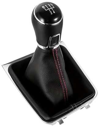 Mautopily Schaltknauf mit PU-Leder Schaltsack für VW Golf 7 MK7 2013–2018 – Ersatz Schalthebel mit Staubschutzabdeckung, Innenraum Zubehör, sportliches Design (6-Gang)