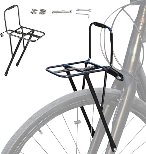 Fahrrad Gepäckträger Vorne - Lastenrad Gepäckträger | Halterung für Transportkorb Tasche Cruiser Alltagspendeln Reisen Langstreckentouren
