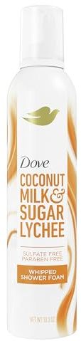Dove Whipped Shower Foam Coconut & Lychee For Women for Hydrated & Soft Skin 10.3 OZ