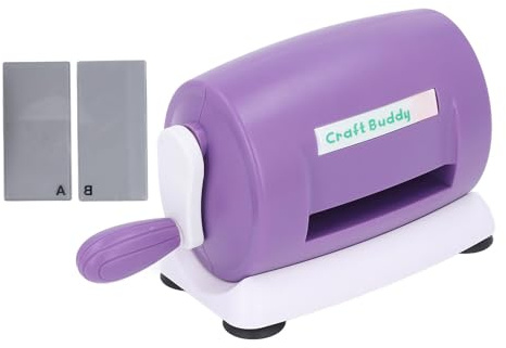 Manuelle Stanzmaschine, Handkurbel, Scrapbooking-Prägegerät für Kartenherstellung, DIY, Basteln, robustes ABS, leicht, 215 x 115 x 90 mm, mit 2 Platten