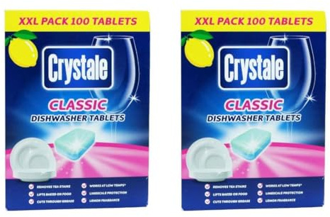 All in one Classic Dishwasher Tablets, Lemon Fragrance, 100 Tablets, Pack of 2,