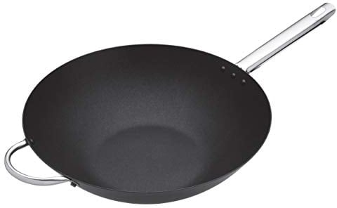 Master Class Wok Carbon, antihaftversiegelt, Karbonstahl, Wokpfanne 8 Liter, 35,5 cm (14''), schwarz