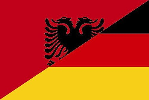 U24 Motorradflagge Albanien-Deutschland Fahne Flagge 20 x 30 cm