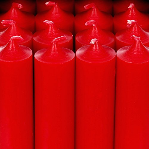 Bütic GmbH Stabkerzen durchgefärbt 100mm x Ø 28mm - Kerzen hochgereinigt, Brenndauer 4,5h, geruchsneutral, rußarm mit rückstandsfreiem Abbrand, Farbe:Weihnachtsrot, Set mit:8 Stück