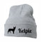 siviwonder Strickmütze - Kelpie Australian Treibhund Australien Schäferhund - Stickerei Hund Winter Mütze Wintermütze Beanie Mütze hellgrau-schwarz