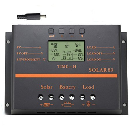 Regulador solar 12V 24V del regulador de la descarga de la carga 80A LCD con el regulador solar del USB