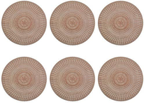 ZELLER PRESENT SCHÖNER LEBEN. PRAKTISCH WOHNEN. Platzset 'Cut Out', 6er Set, PVC, rund, Kupfer ca. Ø 41 cm, 27004