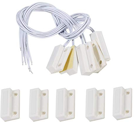 Sensores de Puerta y Ventana, 5pcs MC-38 Empotrado Puerta de la Ventana Sensor de Ventana Interruptor magnético de Alarma para el hogar