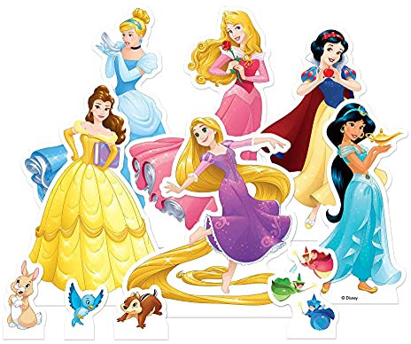 STAR CUTOUTS Ltd TT011 Disney Princess Includes Ariel, Belle, Jasmine Miniature Carboard Cutouts Table Top Pack Perfect for Parties, Weddings and Events, Multi Colour