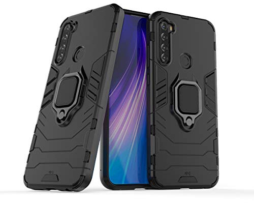 Max Power Digital Cover per Xiaomi Redmi Note 8T con Anello, Custodia Supporto Magnetica Rigida Resistente Antiurto Doppio Strato Protettiva Calamita Bumper Case (Xiaomi Redmi Note 8T, Nero)