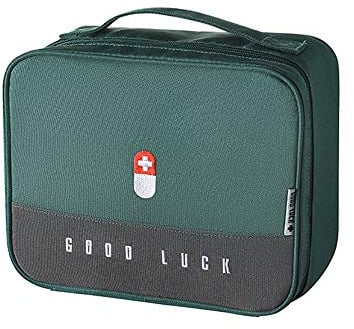 papasgix Medikament Tasche Medizinbox Große Kapazität Ablageboxen Home Tragbare Aufbewahrungsbox wasserdichte Kulturbeutel Waschtasche Reise Toilettentasche(Grün)