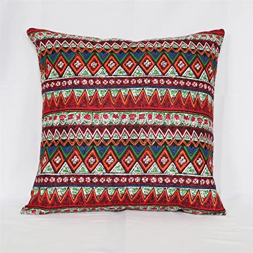 AUTUCAU 60 x 60 cm Home Decorative Bohemia Leinen Square Throw Kissenbezug für Sofa Stuhl Couch/Schlafzimmer mit unsichtbarem Reißverschluss